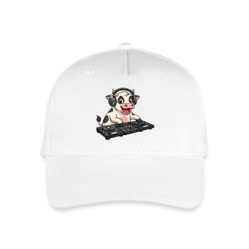 DJ Vache Motif de fête à la ferme - Casquette de baseball bio Enfant - blanc - Devant
