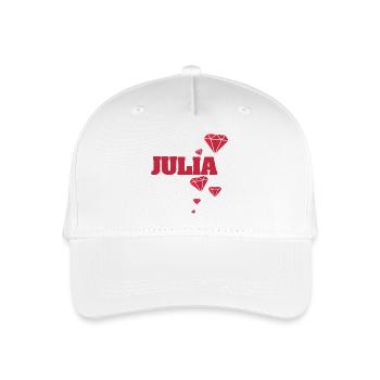 Geschenk für Julia - Kinder Bio Basecap - Weiß - Vorne