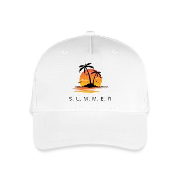 Sonnenuntergang Inselpalmen Silhouette Summer - Kinder Bio Basecap - Weiß - Vorne