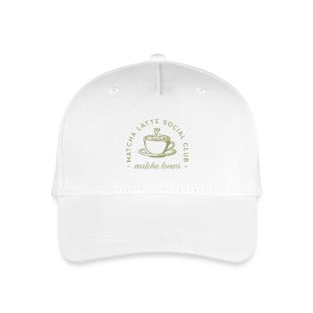 Ästhetischer grüner Matcha Latte - Kinder Bio Basecap - Weiß - Vorne