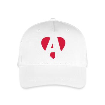 I love A - Herz A - Buchstabe A - Kinder Bio Basecap - Weiß - Vorne