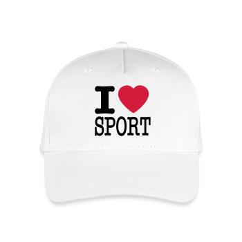 Ich liebe Sport - Kinder Bio Basecap - Weiß - Vorne