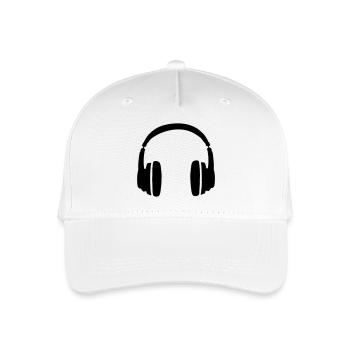 DJ Headphone - Kopfhörer - Kinder Bio Basecap - Weiß - Vorne