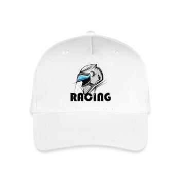 racing helmet icon illustration graphic racing - Organic Kids’ Baseball Cap - white - Front