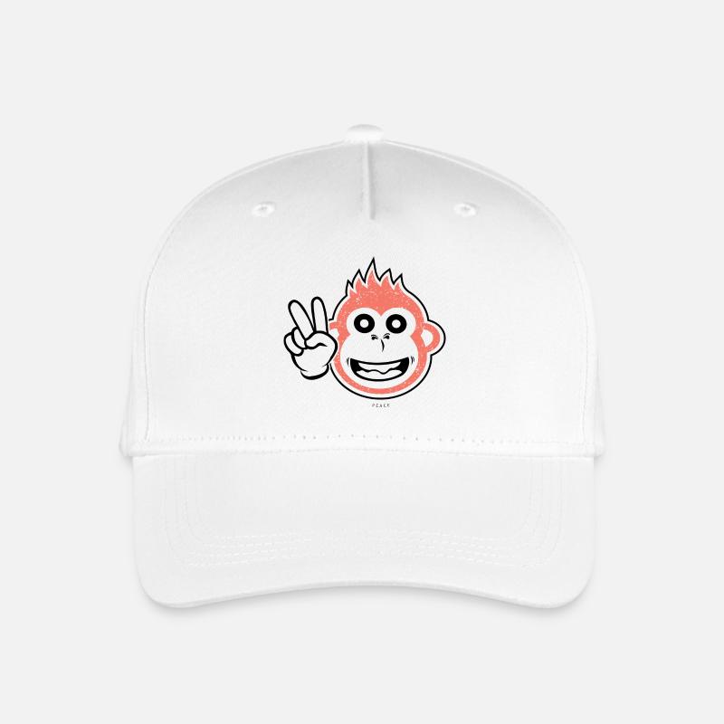 Friedensaffe - Kinder Bio Basecap - Weiß