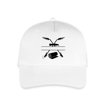 Zwei gekreuzte Gasbrenner Stanley Messer Monogramm - Kinder Bio Basecap - Weiß - Vorne