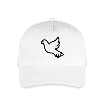 Taube Kontur Umriss Friedenssymbol - Kinder Bio Basecap - Weiß - Vorne