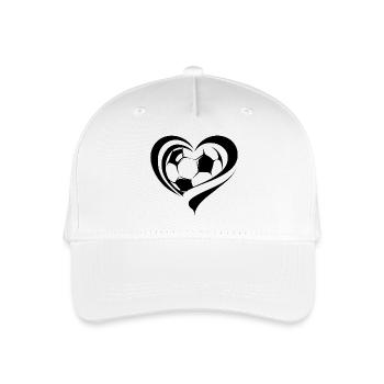 Football Heart - Organic Kids’ Baseball Cap - white - Front