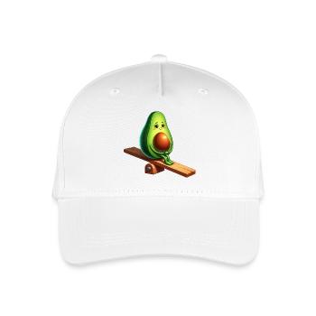 Süße Avocado Wippe Spielplatz Comic vegan - Kinder Bio Basecap - Weiß - Vorne
