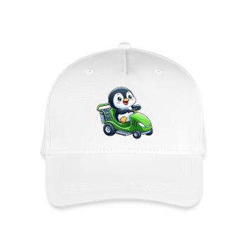 Cute Penguin Lawn Mower Horticulture - Organic Kids’ Baseball Cap - white - Front