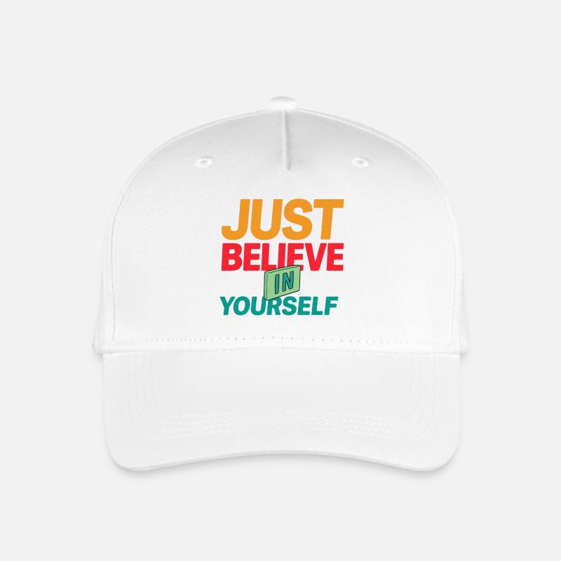 T-Shirt "GLAUB EINFACH AN DICH SELBST" - Kinder Bio Basecap - Weiß