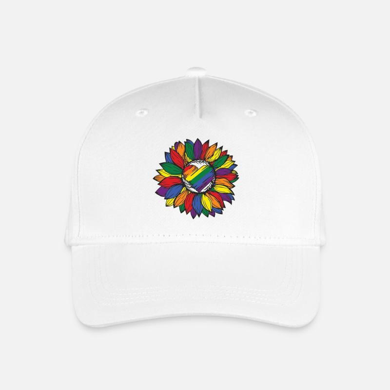 Rainbow Sunflower Pride - Organic Kids’ Baseball Cap - white