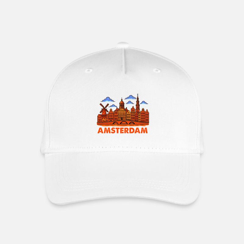 Amsterdam Skyline  - Kinder Bio Basecap - Weiß