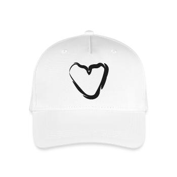 Hand-drawn heart motif - Organic Kids’ Baseball Cap - white - Front