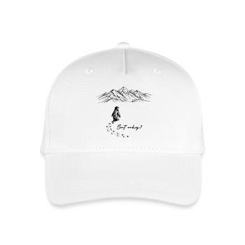 Pinguin Meme But why? Schneespur Berge Gekritzel - Kinder Bio Basecap - Weiß - Vorne