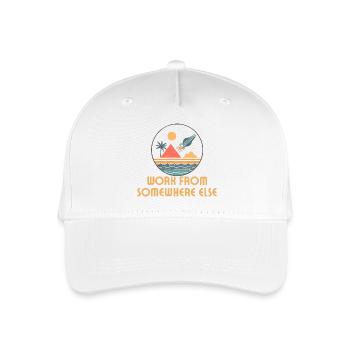 Working from anywhere – retro journey - Organic Kids’ Baseball Cap - white - Front