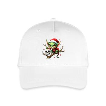 Weihnachtself mit Totenschädel - Kinder Bio Basecap - Weiß - Vorne