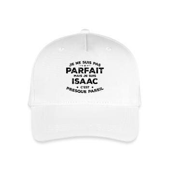 Isaac A name, an attitude Isaac Humor - Organic Kids’ Baseball Cap - white - Front