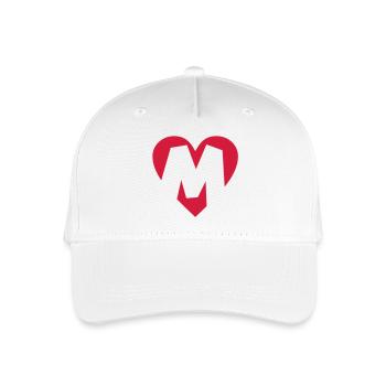 Heart M - I love M - Organic Kids’ Baseball Cap - white - Front