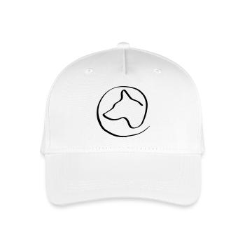Hundekopf im Kreis - Kinder Bio Basecap - Weiß - Vorne