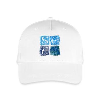 Squares (SEA) - Organic Kids’ Baseball Cap - white - Front