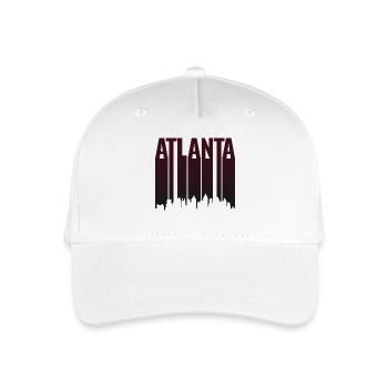 Atlanta Skyline Vertikal Silhouette - Kinder Bio Basecap - Weiß - Vorne