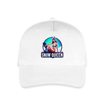 Schneekönigin Wintersport Illustration - Kinder Bio Basecap - Weiß - Vorne