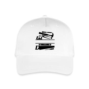 Carpenter tool banner - Organic Kids’ Baseball Cap - white - Front