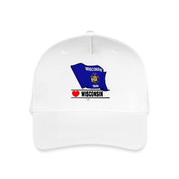 Hinweis Wisconsin Herz WISCONSIN - Kinder Bio Basecap - Weiß - Vorne