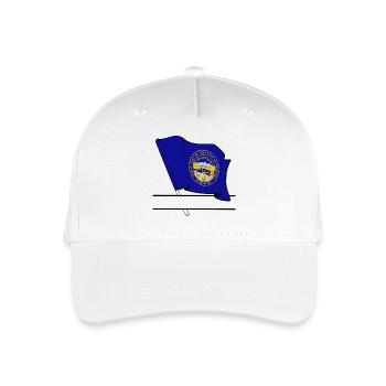 Flagge Nebraska Textbanner - Kinder Bio Basecap - Weiß - Vorne