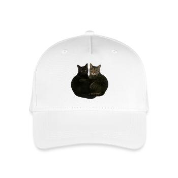 Two cats cuddling - Organic Kids’ Baseball Cap - white - Front