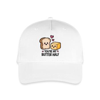 Kawaii Toast and Butter Quote - Organic Kids’ Baseball Cap - white - Front