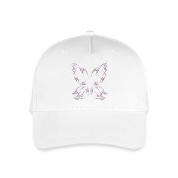 Chrom Metallic Feenflügel Tribal Design - Kinder Bio Basecap - Weiß - Vorne