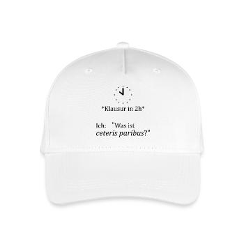 Unispruch "ceteris paribus" Geschenk, Studenten - Kinder Bio Basecap - Weiß - Vorne