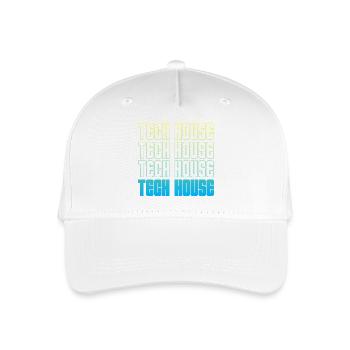 Tech House Neon Wiederholung - Kinder Bio Basecap - Weiß - Vorne