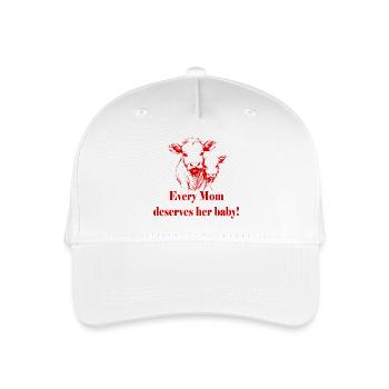 Tierschutz - Kuh + Baby - Kinder Bio Basecap - Weiß - Vorne