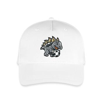 Stegosaurus Cartoon Fußball - Kinder Bio Basecap - Weiß - Vorne