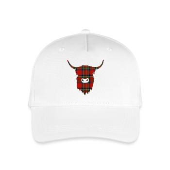 Highland-Kuhkopf - Kinder Bio Basecap - Weiß - Vorne