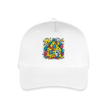 Éclaboussure de couleur de la maison riante - Casquette de baseball bio Enfant - blanc - Devant