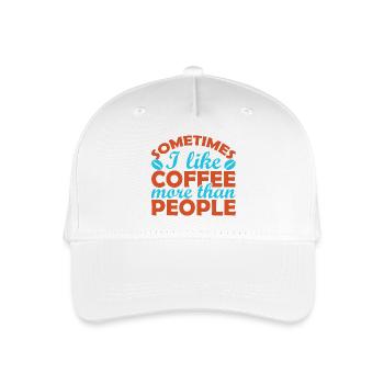 Sometimes I prefer coffee to people - Organic Kids’ Baseball Cap - white - Front