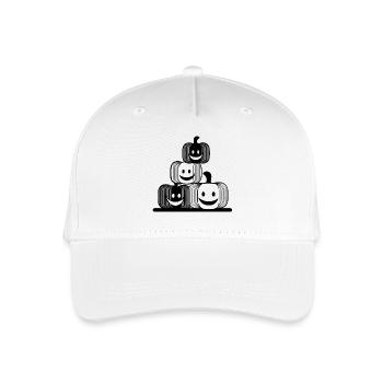 Vier lachende Kürbisse im minimalistischen Stil - Kinder Bio Basecap - Weiß - Vorne