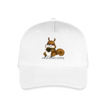 Kuscheliges Eichhörnchen mit Nuss - Kinder Bio Basecap - Weiß - Vorne