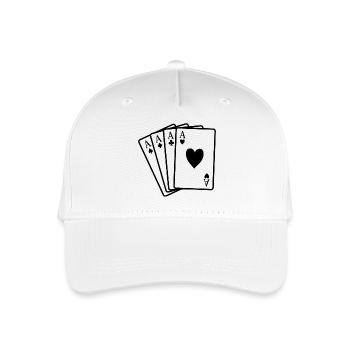 Cartes de poker - Casquette de baseball bio Enfant - blanc - Devant