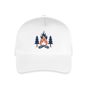 Lagerfeuer Tannen Wald Natur - Kinder Bio Basecap - Weiß - Vorne