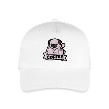 Pug Coffee Morning Grouch Banner - Organic Kids’ Baseball Cap - white - Front