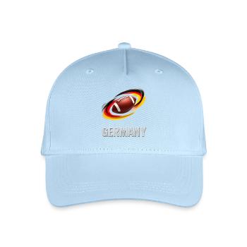 Deutschland Fußball Wirbel Grafik - Kinder Bio Basecap - Hellblau - Vorne