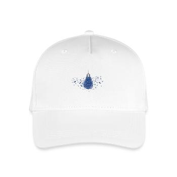 Glühbirne mit leuchtenden blauen Faltern - Kinder Bio Basecap - Weiß - Vorne