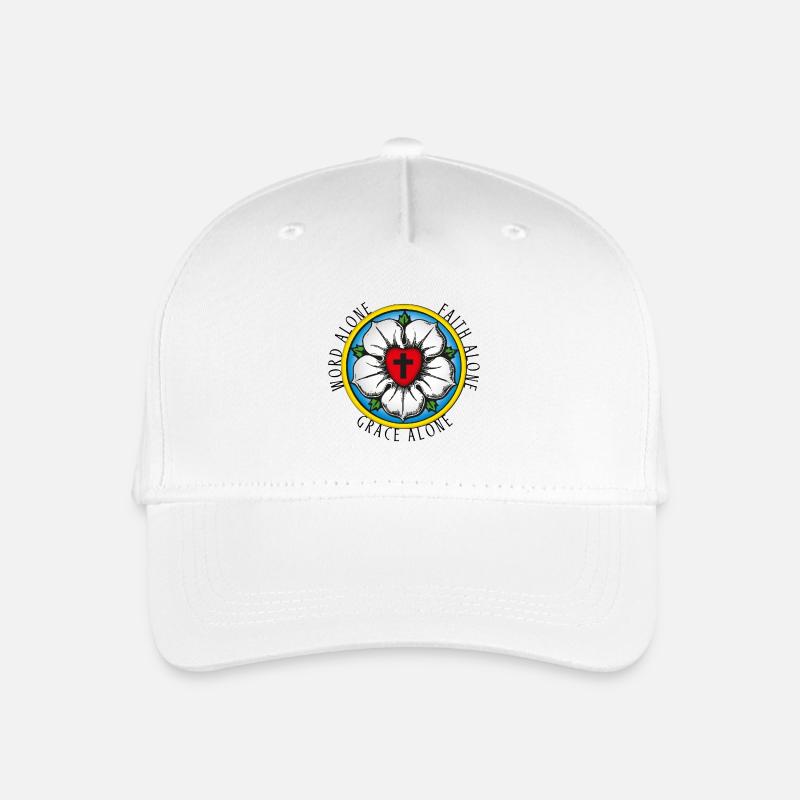 Luther. Rose. Word-Grace-Faith Alone. Reformation. - Kinder Bio Basecap - Weiß
