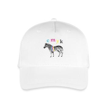 CMYK Zebra - Organic Kids’ Baseball Cap - white - Front