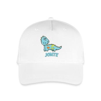 Dinosaurier lustig Kind Jonte Geschenk Geburtstag - Kinder Bio Basecap - Weiß - Vorne